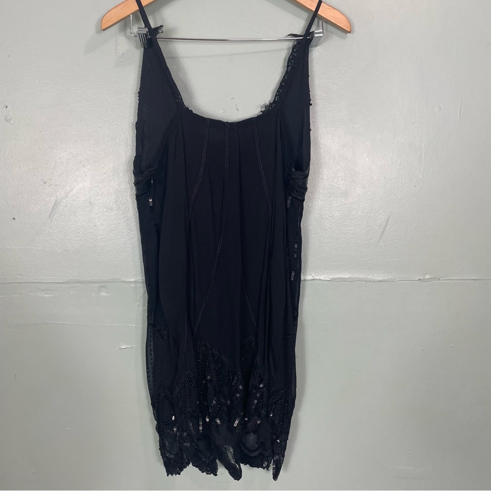 Free People Blooms At Night Mini Dress Sequence Beaded Women Sz XS Black Lined - Picture 4 of 8